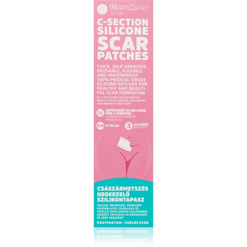 MomCare by Lina C-Section Silicone Scar Patches силиконови лепенки за рани след цезарово сечение размер S-M 3x15 cm - Грижа за тяло - Сравни цени от 1 магазин с безплатна доставка