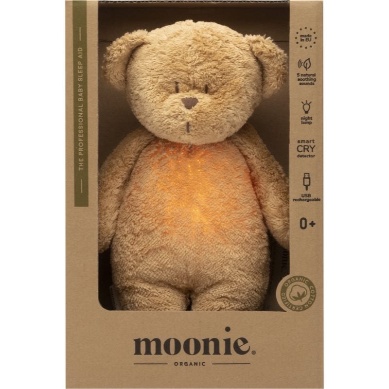 Moonie Bear 2.0 Organic Cappuccino играчка за заспиване с мелодия