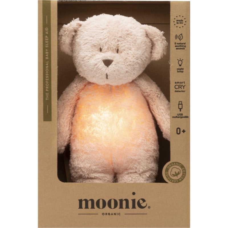 Moonie Bear 2.0 Organic Rose играчка за заспиване с мелодия