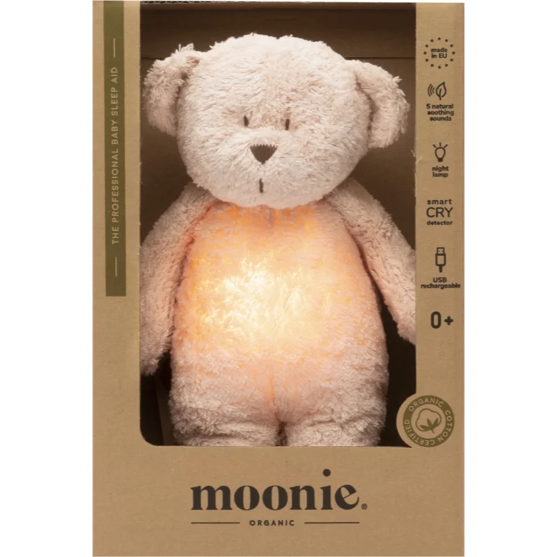 Moonie Bear 2.0 Organic Rose играчка за заспиване с мелодия - За деца - Сравни цени от 1 магазин с безплатна доставка