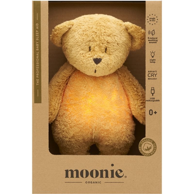 Moonie Bear 2.0 Organic Honey играчка за заспиване с мелодия