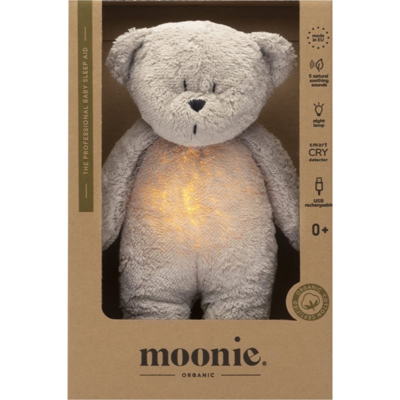 Moonie Bear 2.0 Organic Grey играчка за заспиване с мелодия - За деца - Сравни цени от 1 магазин с безплатна доставка