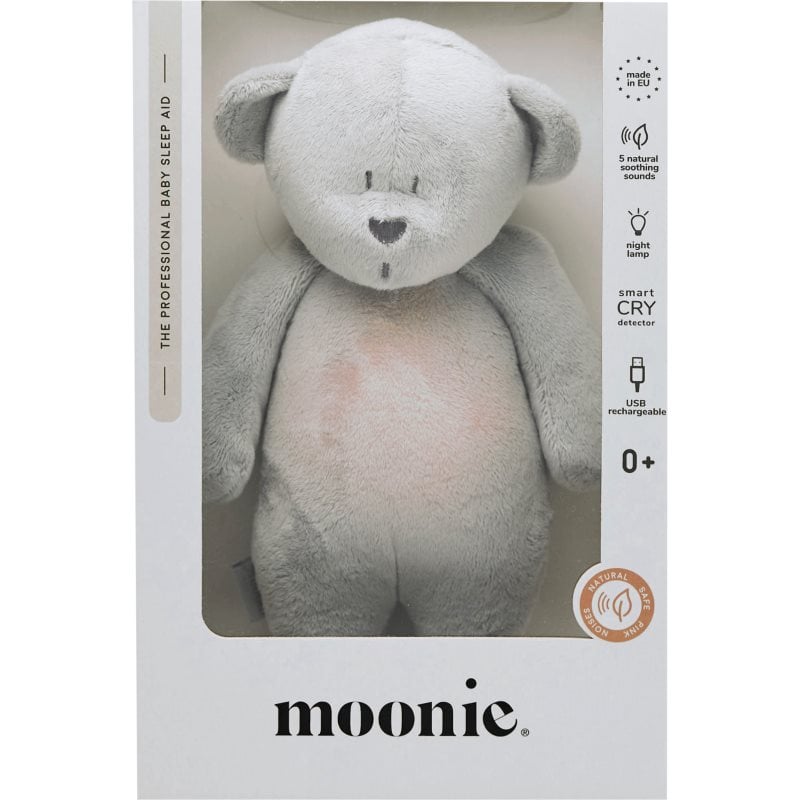 Moonie Bear 2.0 Organic Silver играчка за заспиване с мелодия