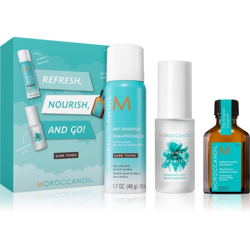 Moroccanoil Refresh, Nourish, and Go! (Dark Tones) комплект за тъмна коса за жени - Комплект - Сравни цени от 1 магазин с безплатна доставка