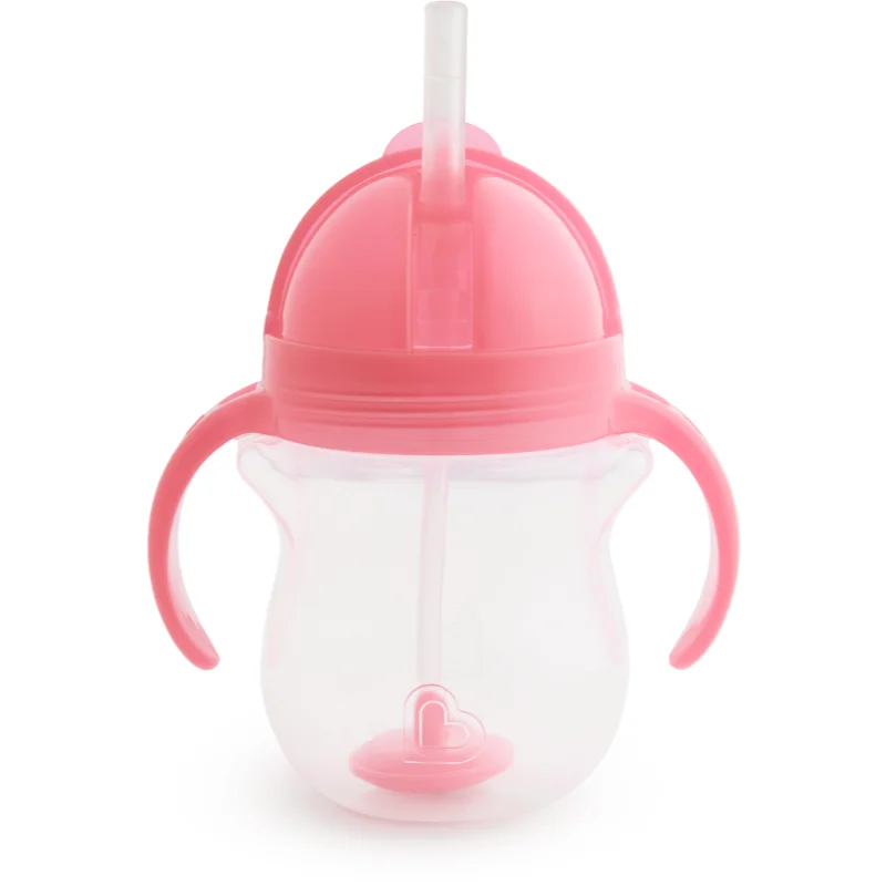 Munchkin Click Lock™ Tip & Sip чаша със сламка с тежест Pink 6 m+