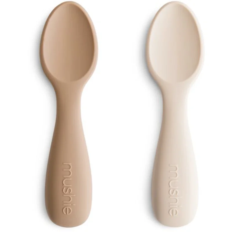 Mushie Toddler Starter Spoons лъжичка Natural/ Shifting Sand 12m+