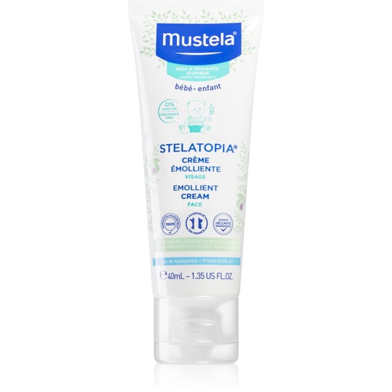 Mustela Bébé Stelatopia овлажняващ крем за лице за деца от раждането им