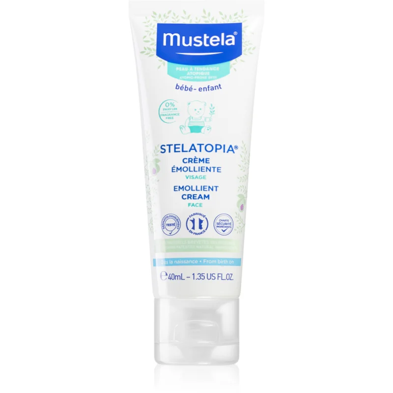 Mustela Bébé Stelatopia овлажняващ крем за лице за деца от раждането им