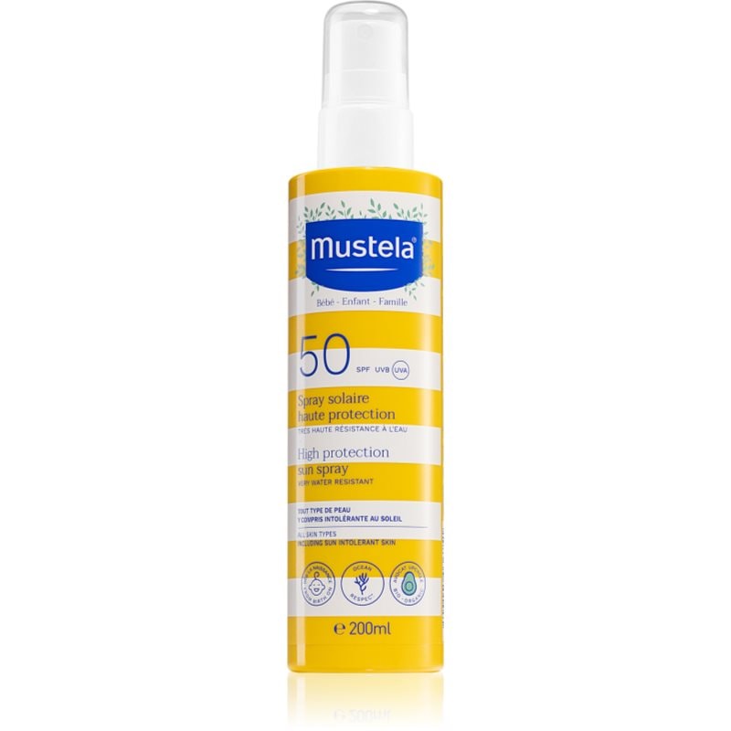 Mustela Family High Protection Sun Spray слънцезащитно мляко в спрей SPF 50+ - Грижа за тяло - Сравни цени от 1 магазин с безплатна доставка