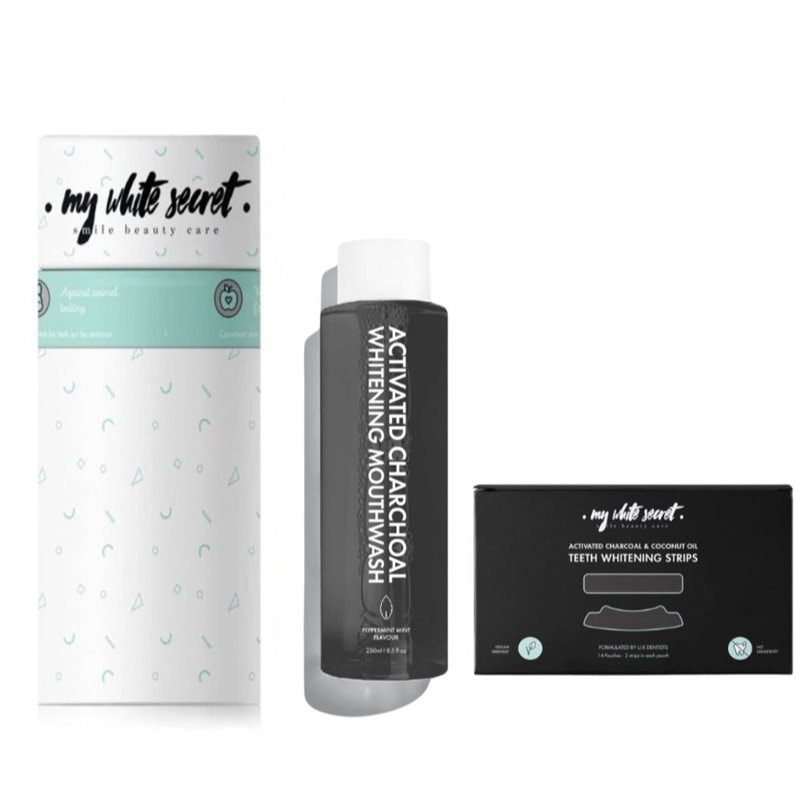 My White Secret Gift Pack Active Charcoal Комплект за дентална грижа - Комплект - Сравни цени от 1 магазин с безплатна доставка