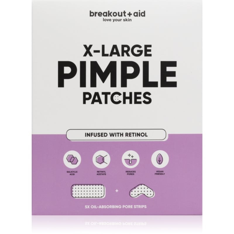 breakout + aid Pimple Patches X-Large локална грижа против акне с ретинол