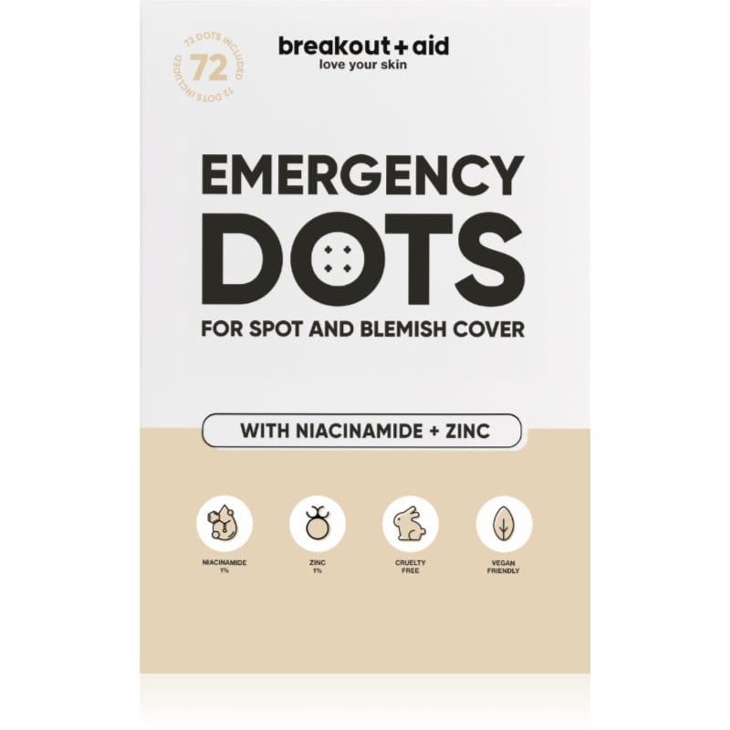 breakout + aid Emergency Dots For Spots and Blemishes локална грижа против акне с ниацинамид и цинк