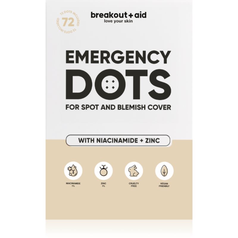 breakout + aid Emergency Dots For Spots and Blemishes локална грижа против акне с ниацинамид и цинк 72 бр. - Грижа за лице - Сравни цени от 1 магазин с безплатна доставка