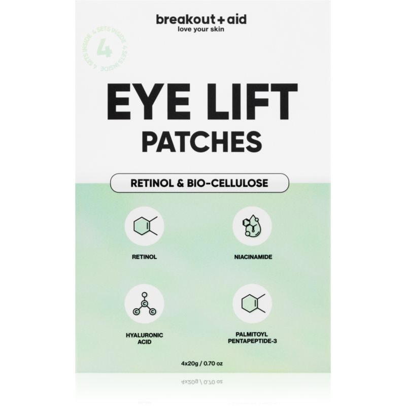 breakout + aid Eye Lift Patches лепенки против бръчки за под очите с ретинол 4 бр. - Грижа за лице - Сравни цени от 1 магазин с безплатна доставка