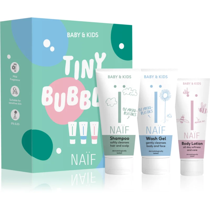 Naif Baby & Kids Tiny Bubbles подаръчен комплект за деца от раждането им