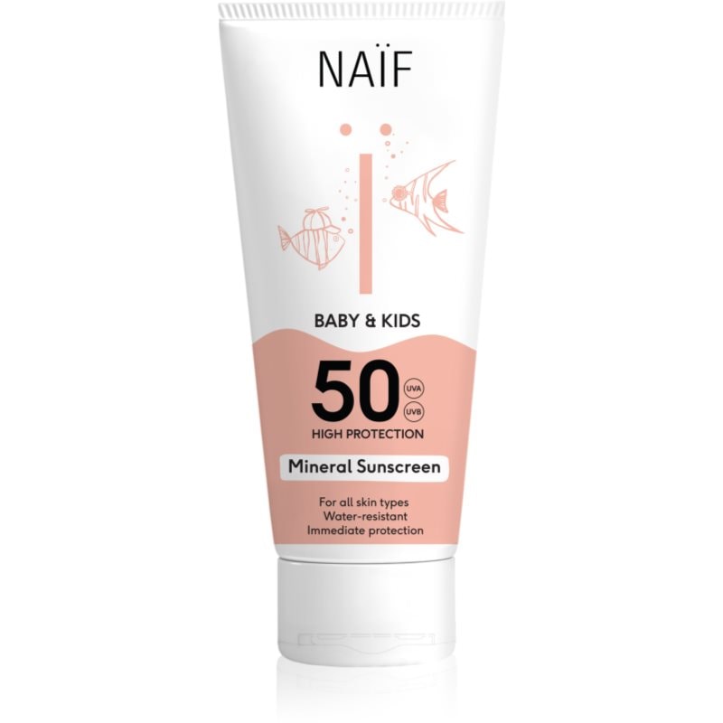 Naif Baby & Kids Mineral Sunscreen SPF 50 слънцезащитни продукти за бебета и деца SPF 50 - Грижа за тяло - Сравни цени от 1 магазин с безплатна доставка