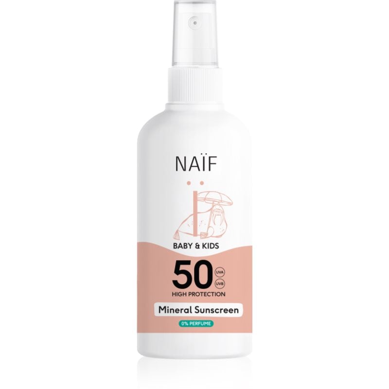 Naif Baby & Kids Mineral Sunscreen SPF 50 0 % Perfume слънцезащитен спрей