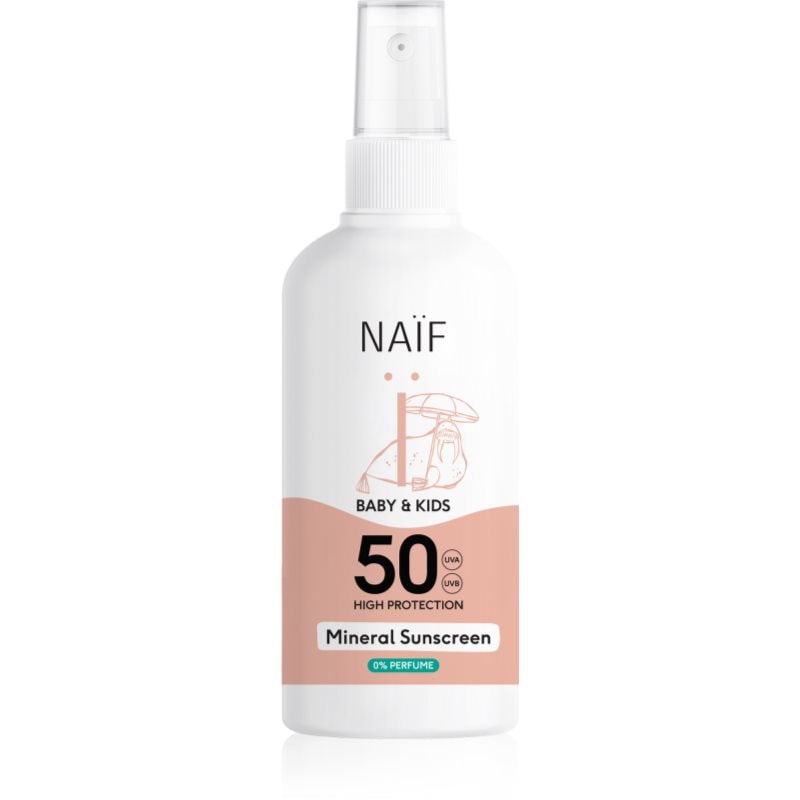 Naif Baby & Kids Mineral Sunscreen SPF 50 0 % Perfume слънцезащитен спрей - Грижа за тяло - Сравни цени от 1 магазин с безплатна доставка