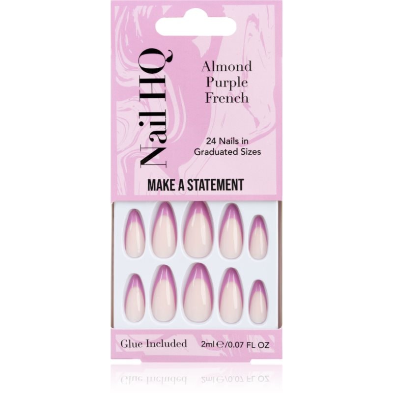 Nail HQ Almond Purple French Изкуствени нокти с лепило - Грим - Сравни цени от 1 магазин с безплатна доставка