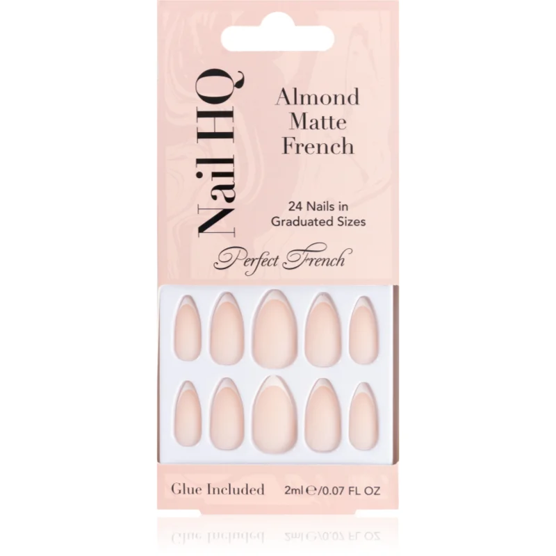 Nail HQ Almond Matte French Изкуствени нокти с лепило - Грим - Сравни цени от 1 магазин с безплатна доставка