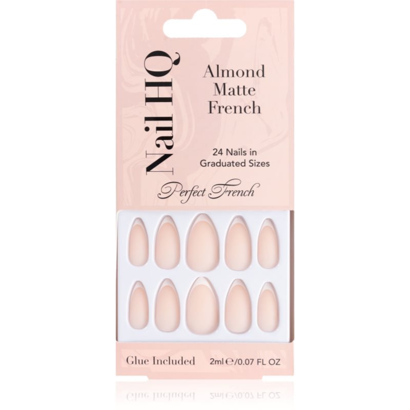 Nail HQ Almond Matte French Изкуствени нокти с лепило - Грим - Сравни цени от 1 магазин с безплатна доставка