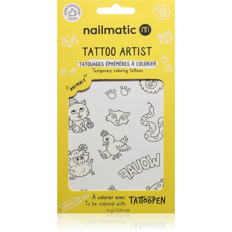 Nailmatic Tattoo Artist Temporary Coloring Tattoos татуировка за деца 3 y+ Animals - За деца - Сравни цени от 1 магазин с безплатна доставка