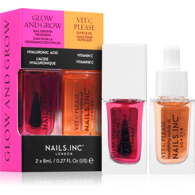 Nails Inc. Glow and Grow & Vit C Please комплект лак за нокти с подхранващ ефект - Комплект - Сравни цени от 1 магазин с безплатна доставка
