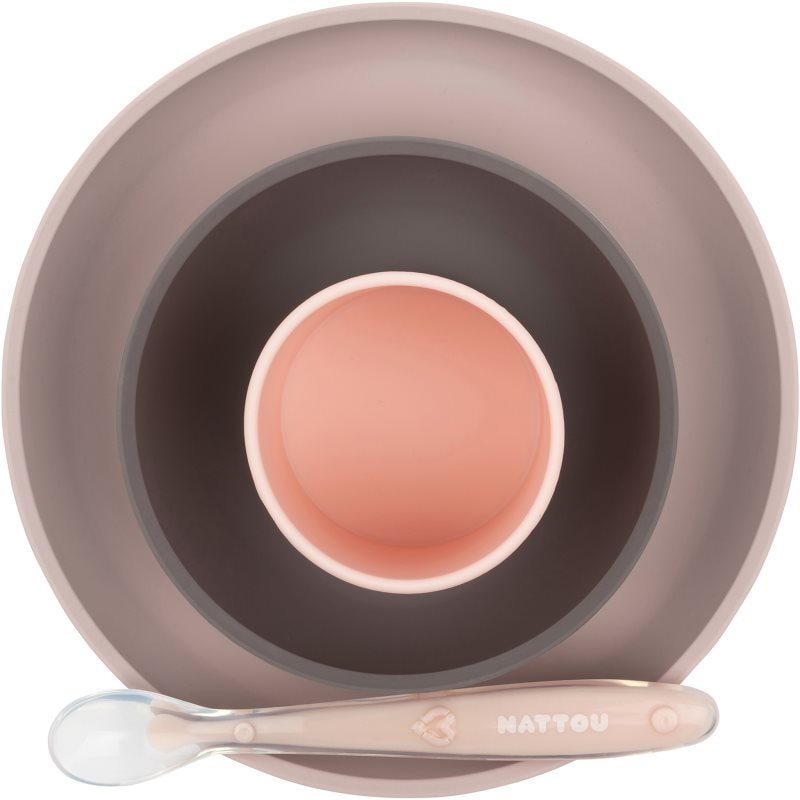 NATTOU Tableware Set of 4 Pieces сет за хранене за деца Pink / Purple - За деца - Сравни цени от 1 магазин с безплатна доставка