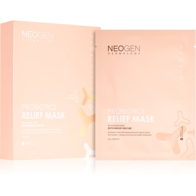 Neogen Dermalogy Probiotics Relief Mask успокояваща платнена маска с пробиотик - Грижа за лице - Сравни цени от 1 магазин с безплатна доставка