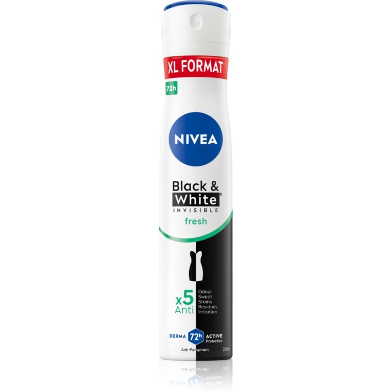 NIVEA Black & White Invisible Fresh + Antibacterial антиперспирант-спрей за жени