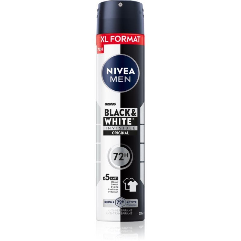 Nivea Men Black & White Invisible Original антиперспирант-спрей за мъже - Грижа за тяло - Сравни цени от 1 магазин с безплатна доставка