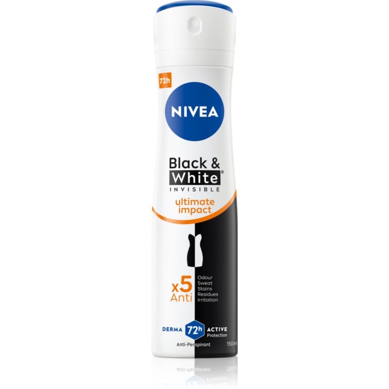 Nivea NIVEA Invisible Black & White Ultimate Impact антиперспирант-спрей за жени - Дамски парфюм 50мл - Сравни цени от 1 магазин с безплатна доставка