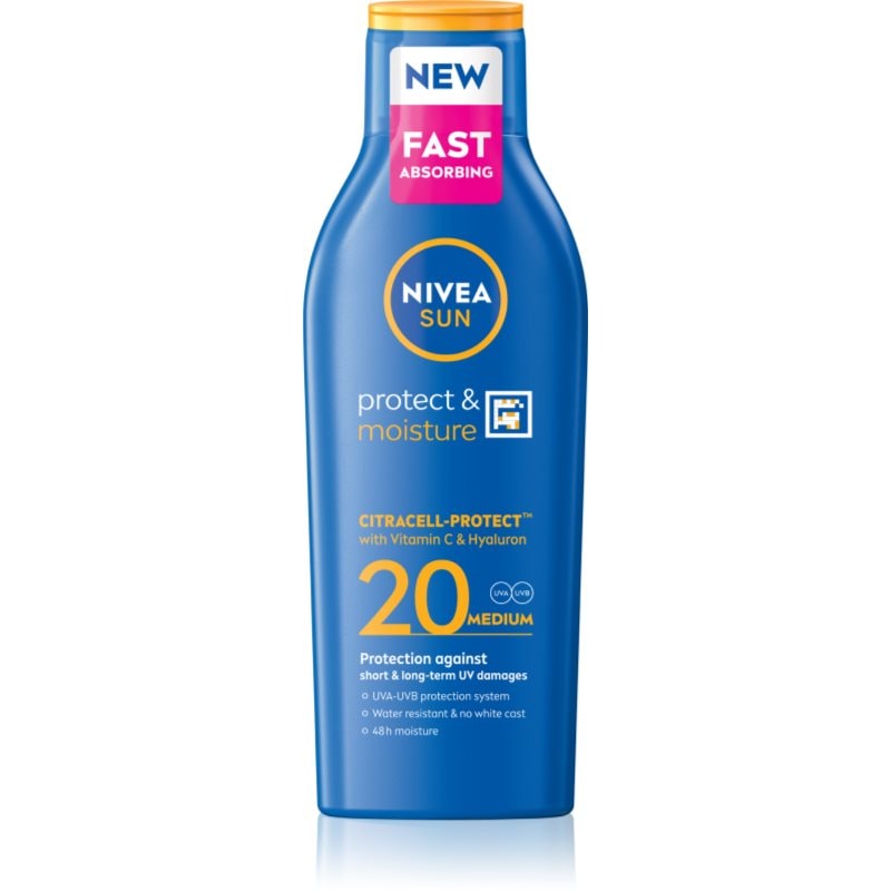 Nivea NIVEA SUN Protect & Moisture крем за тен SPF 20 - Унисекс парфюм 200мл - Сравни цени от 1 магазин с безплатна доставка