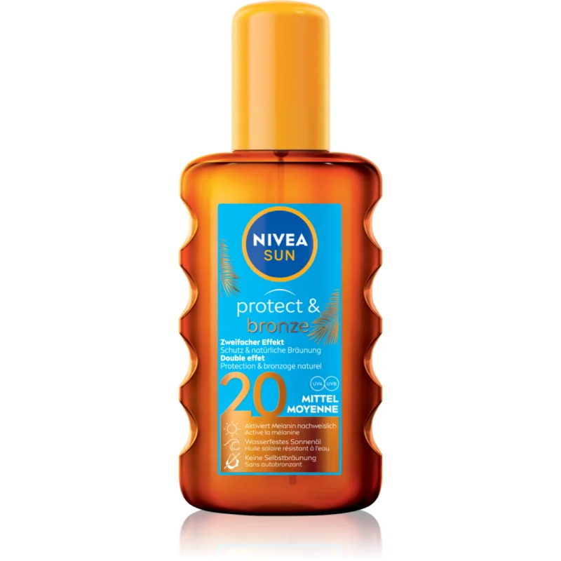 NIVEA SUN Protect & Bronze олио за слънце SPF 20 - Грижа за тяло - Сравни цени от 1 магазин с безплатна доставка