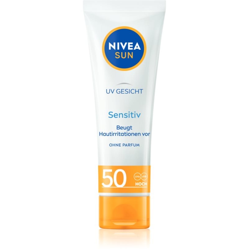 NIVEA SUN Sensitive защитен крем за лице за чувствителна кожа на лицето SPF 50 - Грижа за лице - Сравни цени от 1 магазин с безплатна доставка
