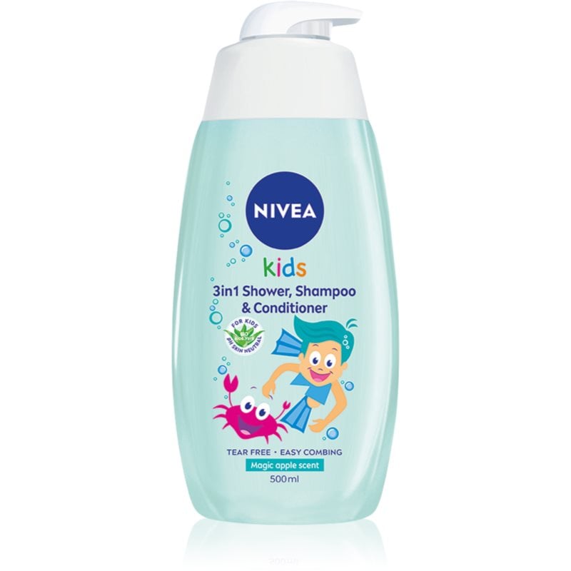 NIVEA Kids Magic Apple нежен душ гел и шампоан за деца 3 в 1