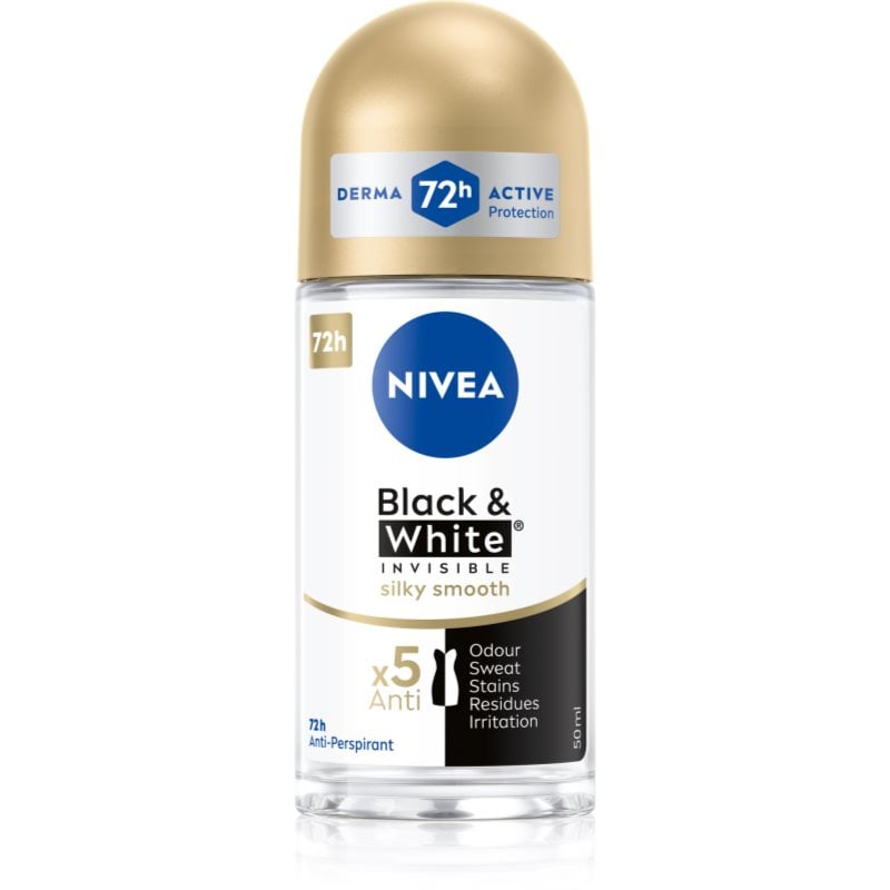 NIVEA Invisible Black & White Silky Smooth рол-он и антиперспирант за жени
