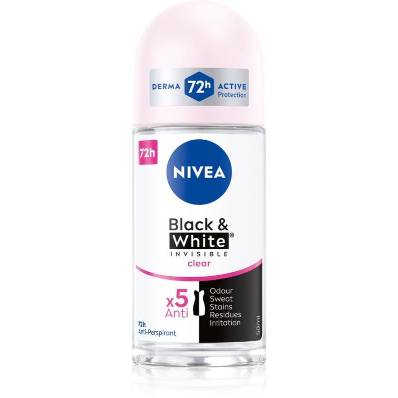 NIVEA Invisible Black & White Clear рол-он и антиперспирант за жени