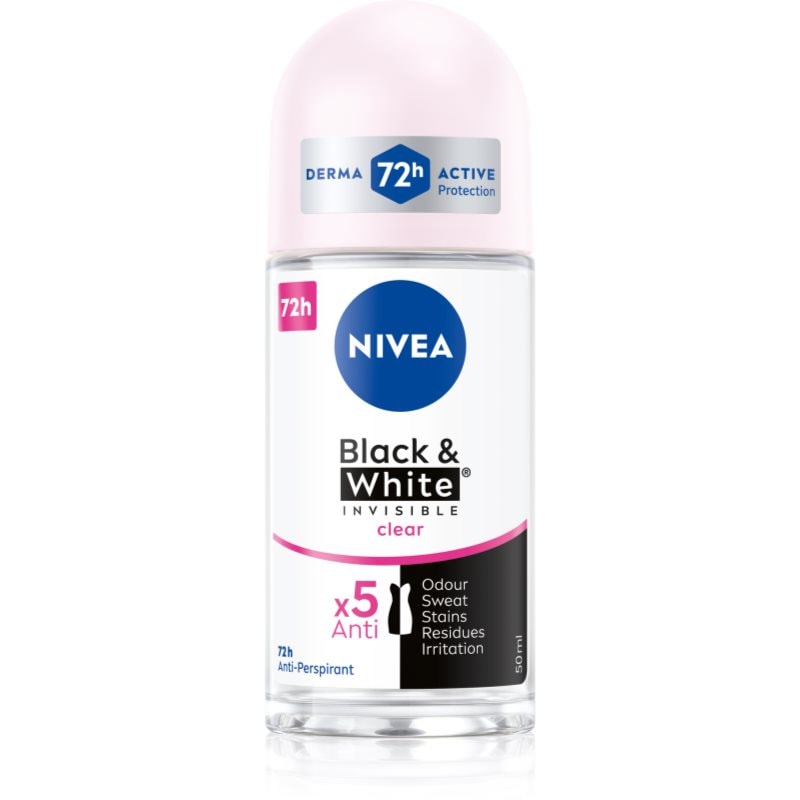 Nivea NIVEA Invisible Black & White Clear рол-он и антиперспирант за жени - Дамски парфюм 50мл - Сравни цени от 1 магазин с безплатна доставка