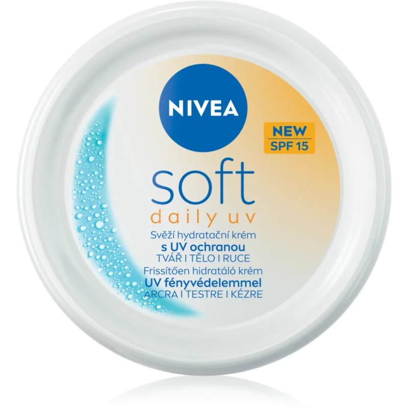 NIVEA Soft Daily UV хидратиращ защитен крем за тяло и лице SPF 15 - Грижа за тяло - Сравни цени от 1 магазин с безплатна доставка