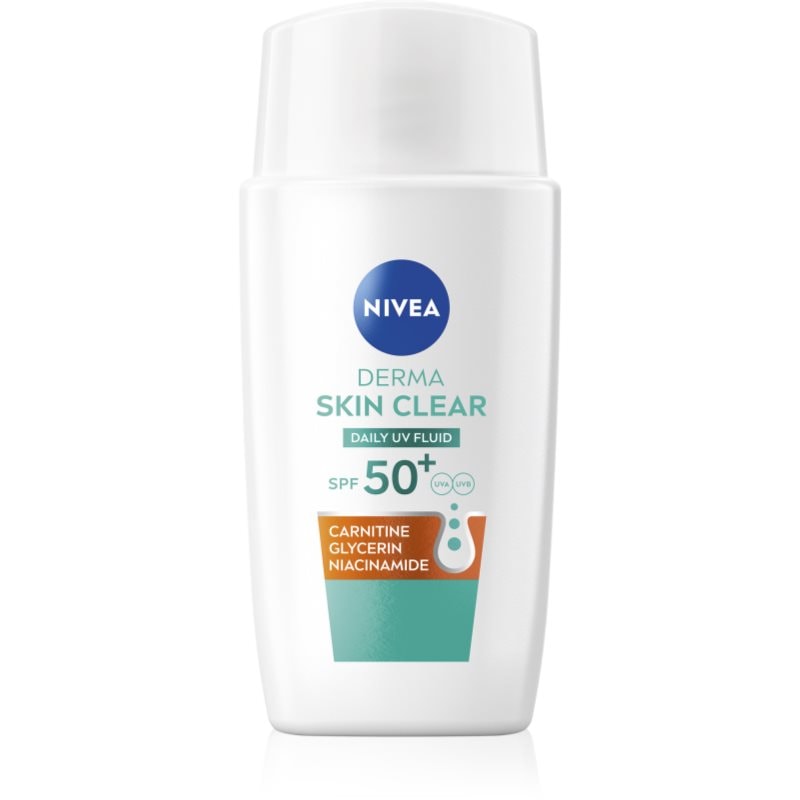 NIVEA Derma Skin Clear лек защитен флуид SPF 50+ - Грижа за тяло - Сравни цени от 1 магазин с безплатна доставка