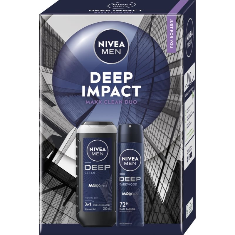 NIVEA MEN Deep Impact подаръчен комплект за тяло - Комплект - Сравни цени от 1 магазин с безплатна доставка