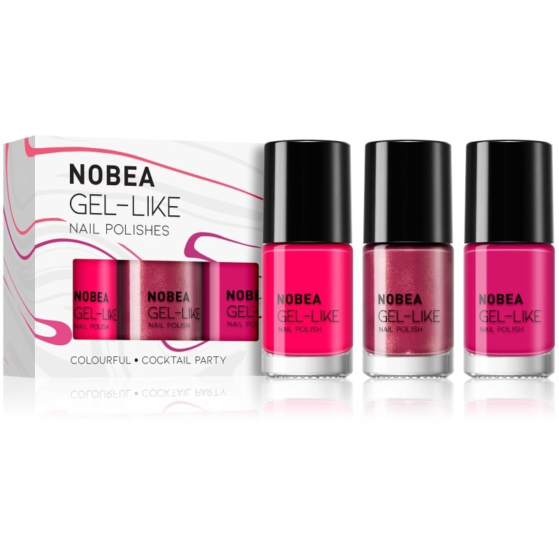 NOBEA NOBEA Day-to-Day 3-Piece Gel-like Nail Polish set комплект лак за нокти Cocktail Party - Унисекс парфюм - Сравни цени от 1 магазин с безплатна доставка