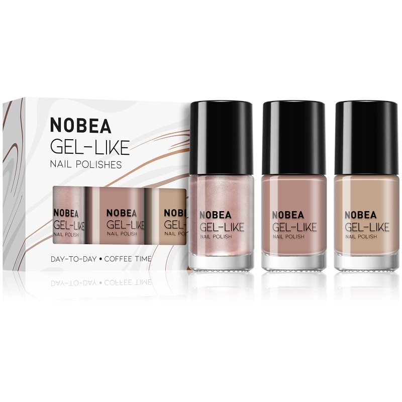 NOBEA NOBEA Day-to-Day 3-Piece Gel-like Nail Polish set комплект лак за нокти Coffee Time - Унисекс парфюм - Сравни цени от 1 магазин с безплатна доставка