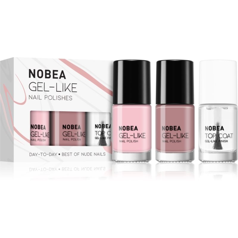 NOBEA Day-to-Day 3-Piece Nail Polish set with Top coat комплект лак за нокти Best of Nude Nails - Комплект - Сравни цени от 1 магазин с безплатна доставка
