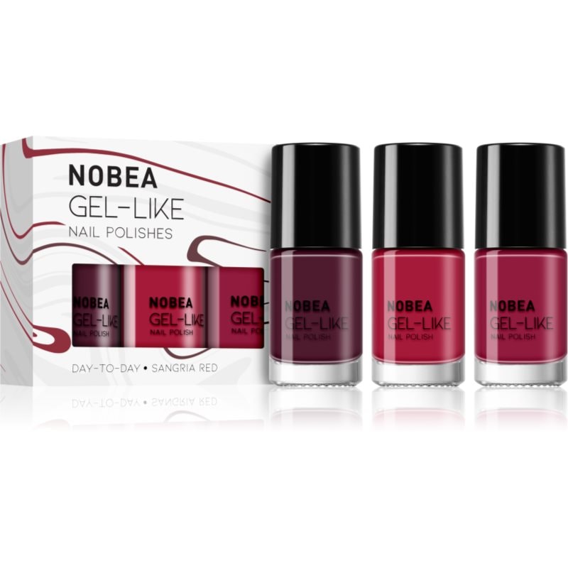 NOBEA Day-to-Day 3-Piece Gel-like Nail Polish set комплект лак за нокти Sangria red - Комплект - Сравни цени от 1 магазин с безплатна доставка