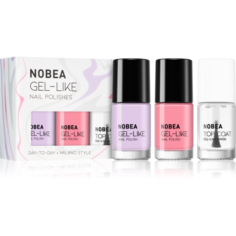 NOBEA Day-to-Day 3-Piece Nail Polish set with Top coat комплект лак за нокти - Комплект - Сравни цени от 1 магазин с безплатна доставка