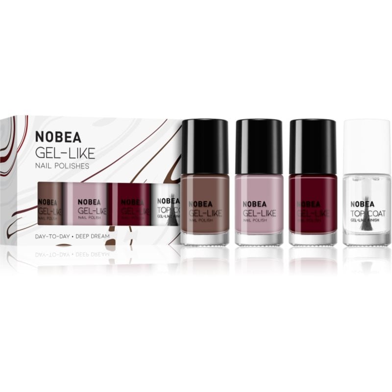 NOBEA Day-to-Day 4-Piece Gel-like Nail Polish set комплект лак за нокти Deliciously deep dream