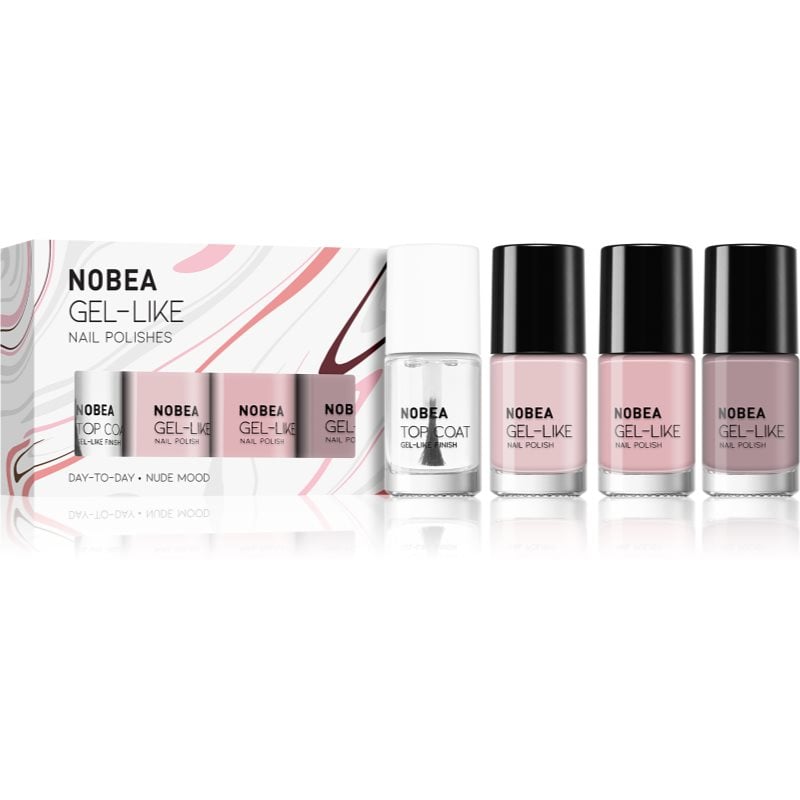 NOBEA Day-to-Day 4-Piece Gel-like Nail Polish set комплект лак за нокти Nude mood