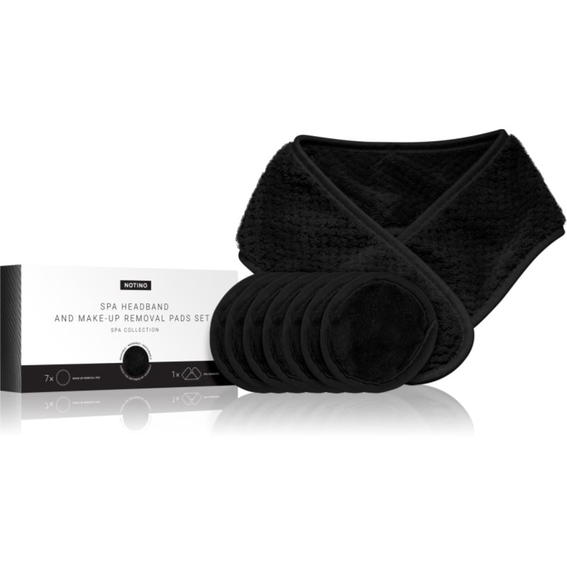 Notino Spa Collection Spa headband and make-up removal pads set комплект за премахване на грим и спа лента за глава Black - Комплект - Сравни цени от 1 магазин с безплатна доставка